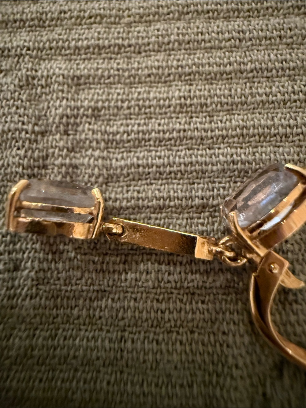 Vintage 18Kt Italian Gold Drop Light Blue Stone Earrings - Women Jewelry - Picture 5 of 10